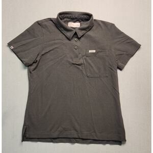 Figs Pro Pique‎ Scrub Polo Shirt Womens MEDIUM Black Pima Cotton Workwear Nurse